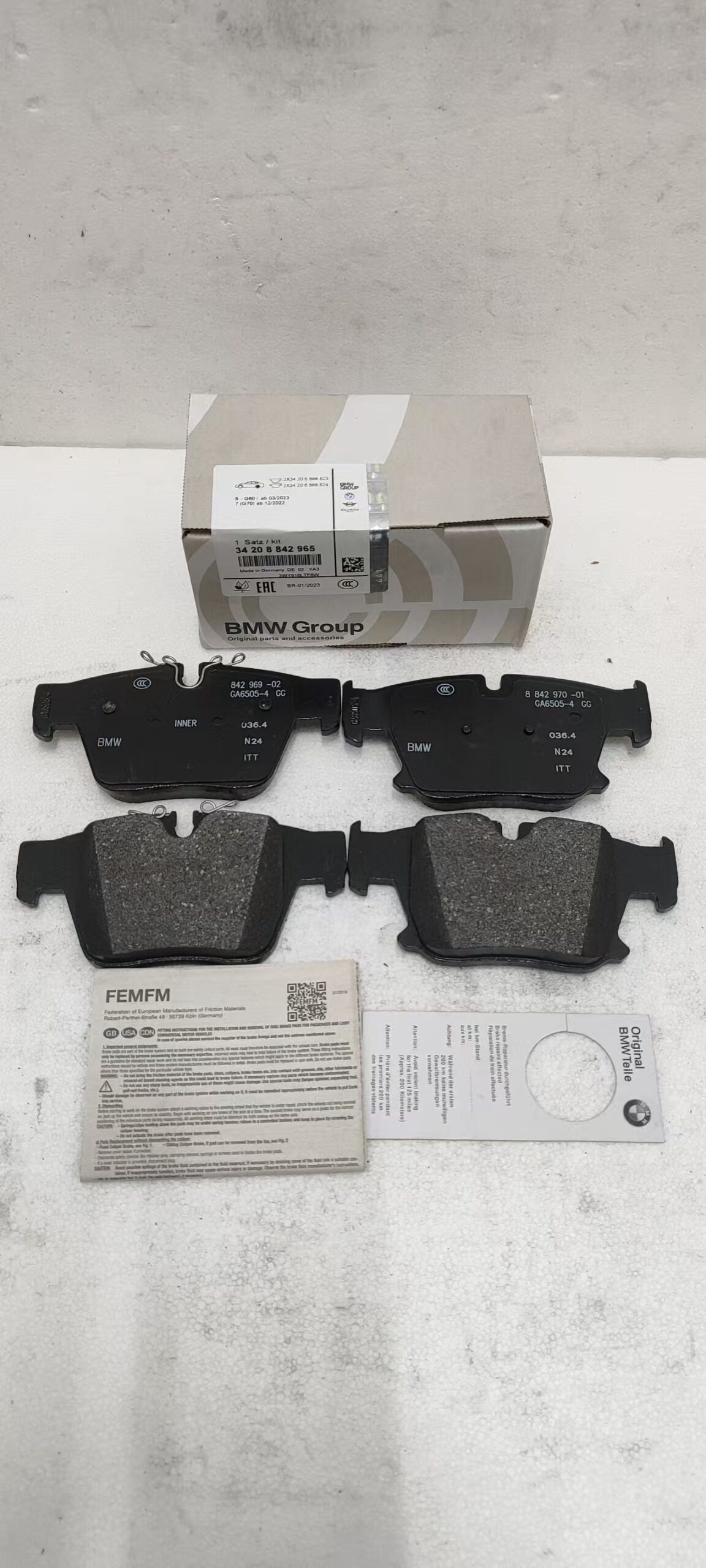 BMW Brake Pads  G60 G45  G68 G70 G90 34208842965  8842965 - Image 1