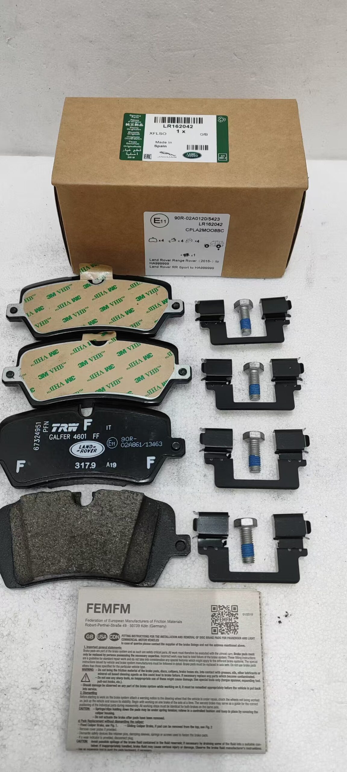 Land Rover Brake Pads  LR162042 LR036574 LR065492  LR068303 LR079910 LR079935 LR084118  LR106326 LR108260  LR123717 LR139173  LR146155   LR146247   LR147981  LR162042   LR162043   LR162046 LR162047   LR162048   LR164821  LR084118   LR106326 - Image 1